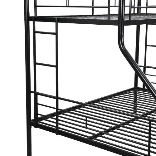 Space-Saving Twin Full Metal Bunk Bed with Trundle