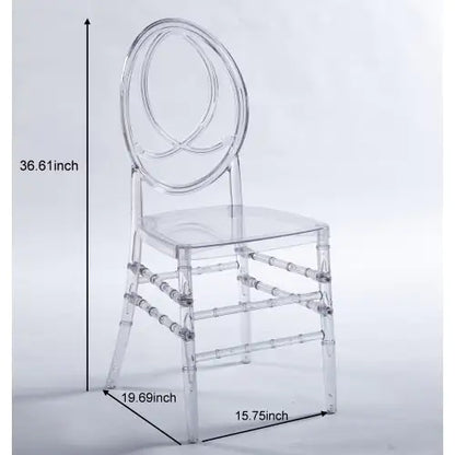 Set of 4 Transparent Plastic Dining Chairs