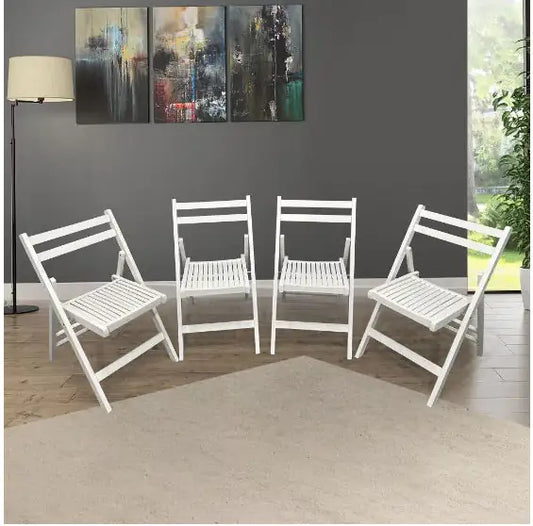 Honey-Toned Wood Folding Chair Set