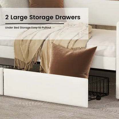 Twin Upholstered Daybed with LED and Charging Hub