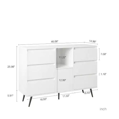 Glossy White LED Sideboard