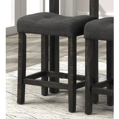 Sgabello da sella imbottito Sora Button Counter Height - Set di 2