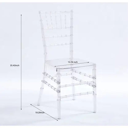 Set di 4 sedie da pranzo in plastica trasparente