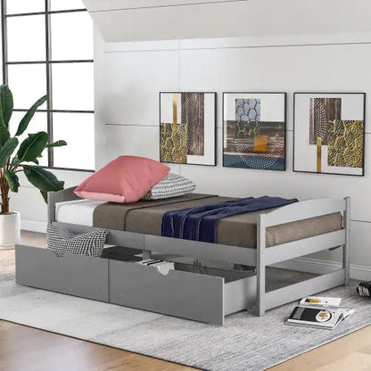 Twin Size Platform Bed with Storage