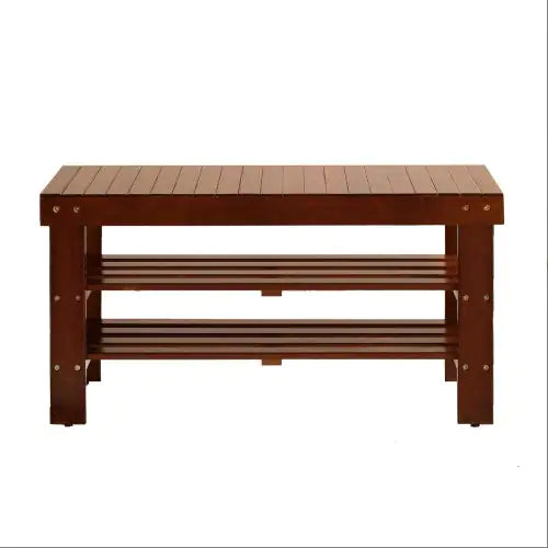 Pina Quality Solid Wood Shoe Bench, Cherry Finish