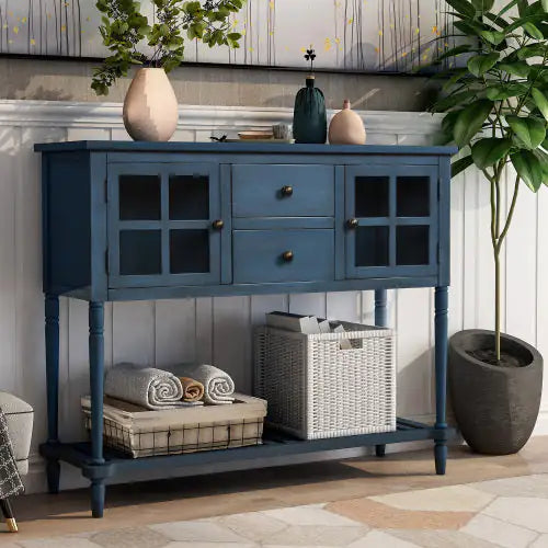 Navy Blue Farmhouse Sideboard