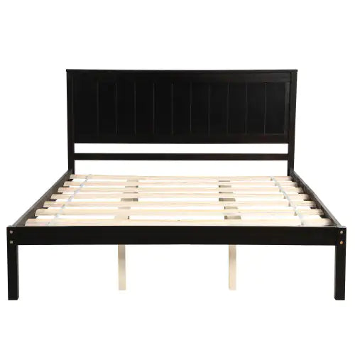 Espresso Queen Platform Bed with Headboard