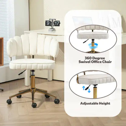 COOLMORE Velvet Home Office Desk Chair