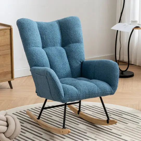 Comfort Teddy Wingback Rocker with Storage Pockets