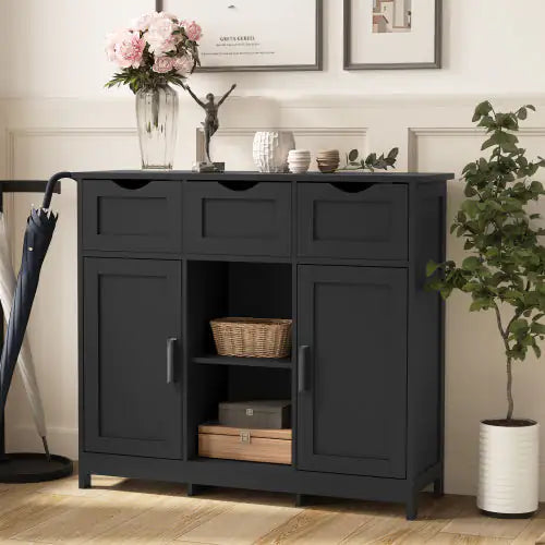 Gabinete de almacenamiento negro moderno