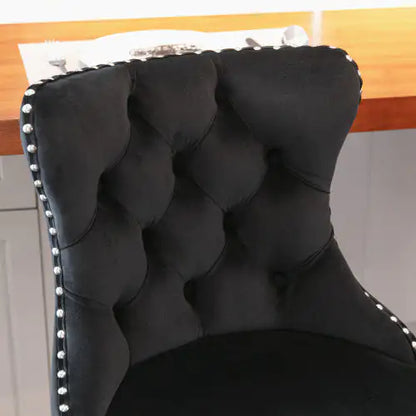 Swivel Velvet Barstools Adjusatble Seat - Set Of 2