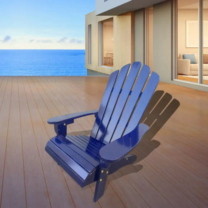 Blue Wooden Kid's Adirondack Chair