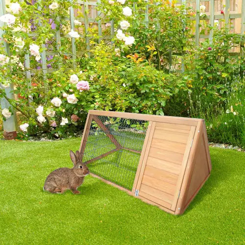 PawHut 46" x 24" Wooden A-Frame Outdoor Rabbit Cage