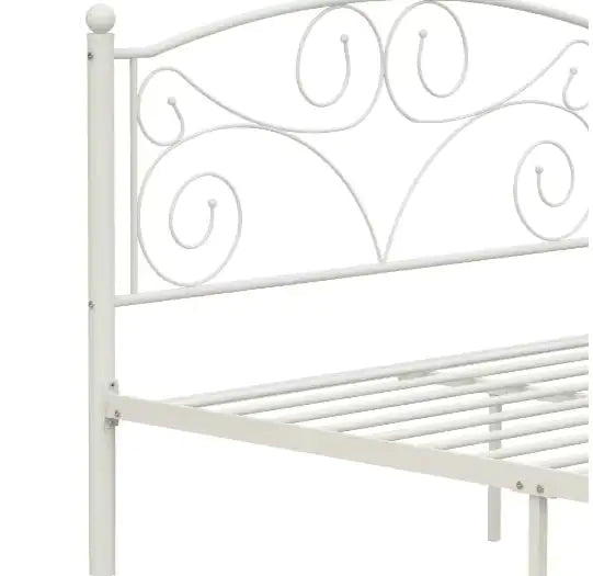 Queen Size Unique Flower Sturdy System Metal Bed Frame With Headboard And Footboard