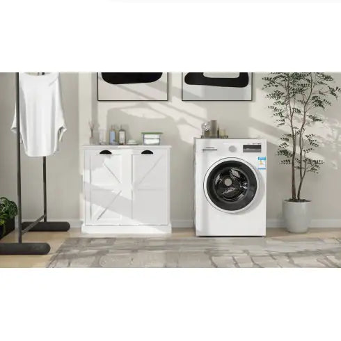 Two-Compartment Tilt-Out Laundry Sorter Cabinet