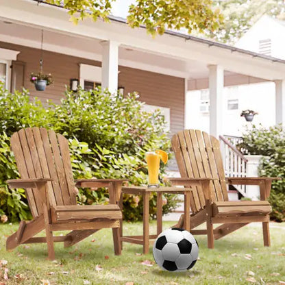 Wooden Outdoor Folding Adirondack Chair – Set of 2