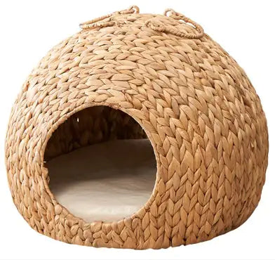 Rattan Nest Round Cat Bed