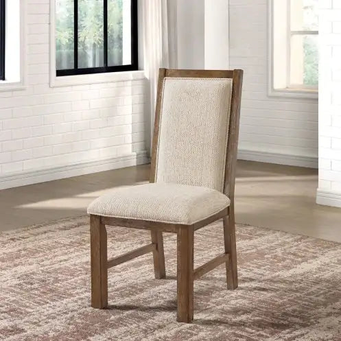 Transitional Rustic Oak Side Chairs – Set of 2