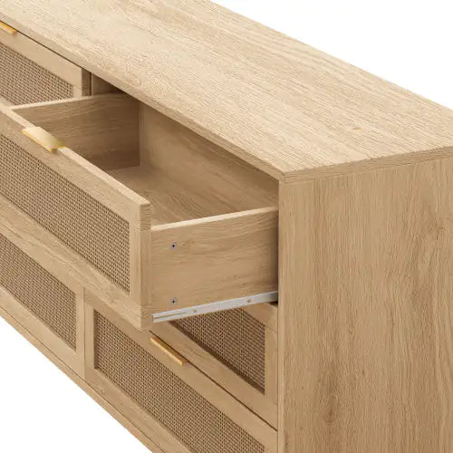 Organizador de ratán con seis cajones - Natural