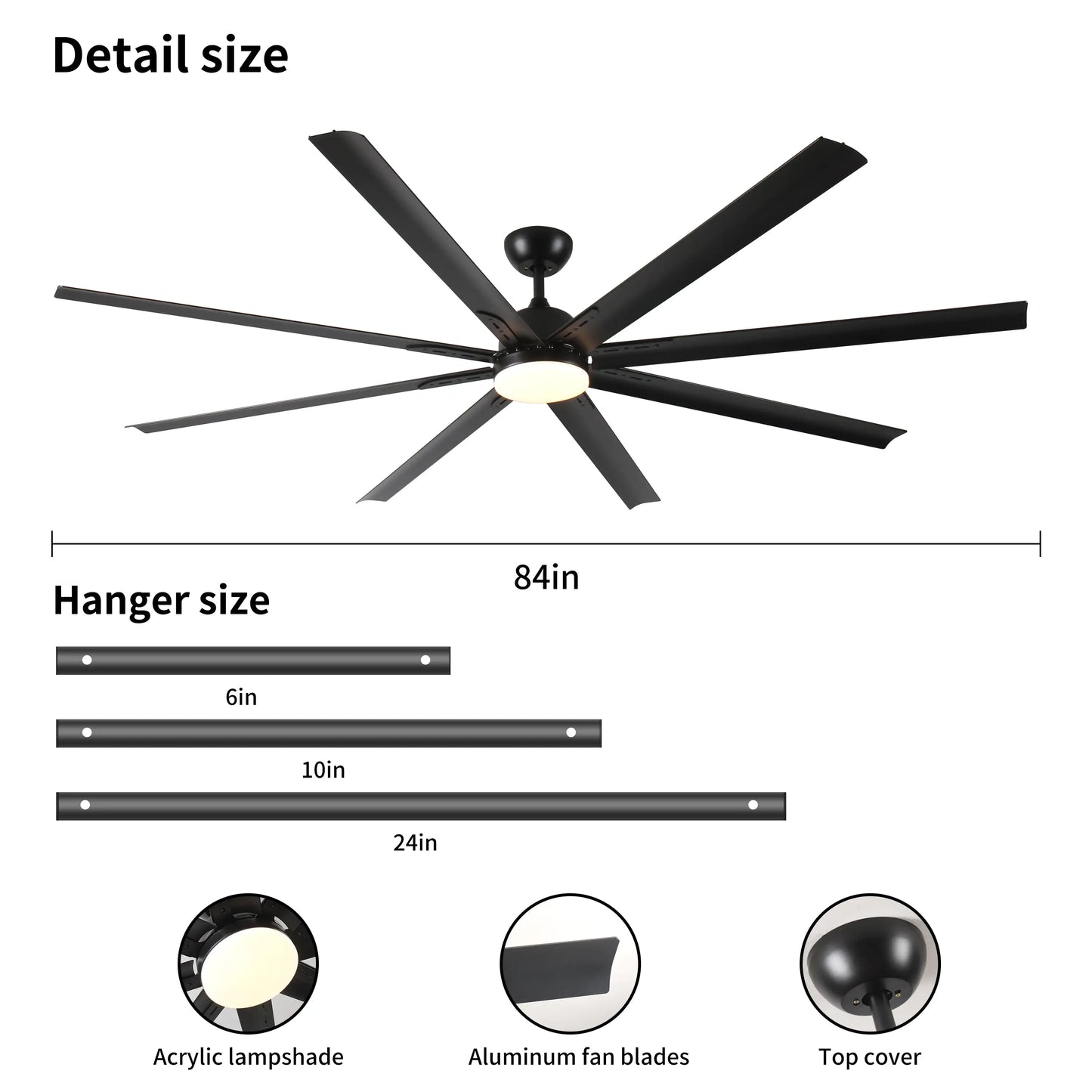 Metallic Black Ceiling Fan