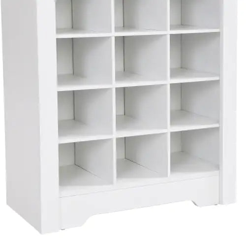 Elegant 30-Pair White Shoe Organizer Cabinet