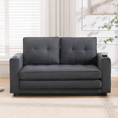 3-in-1 Upholstered Futon Sofa Convertible Sofa Bed