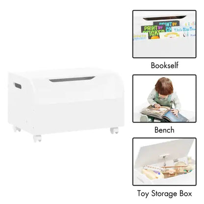 Wooden Toy Box with Wheels