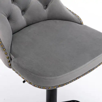 Swivel Velvet Barstools Adjusatble Seat - Set Of 2
