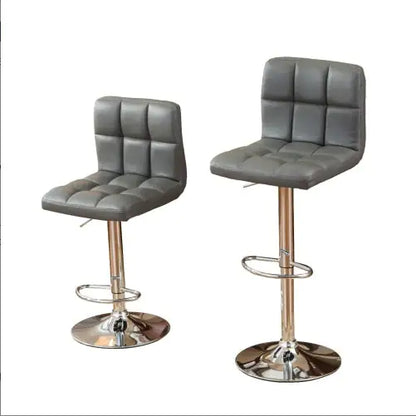 Swivel Faux Leather Adjustable Hydraulic Bar Stool - Set Of 2
