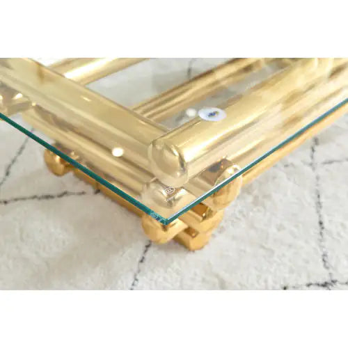 Gold & Glass Rectangular Coffee Table