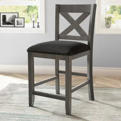 TOPMAX 5-Piece Gray Farmhouse Dining Ensemble