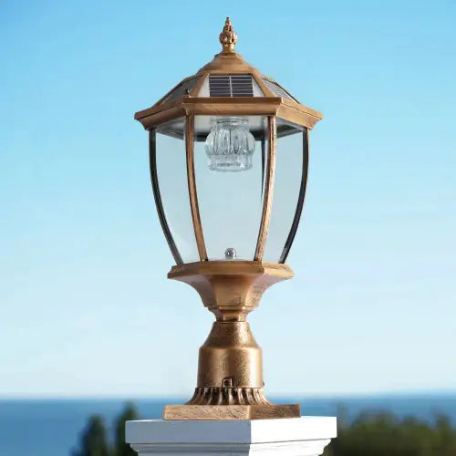 Antique Bronze Solar LED Pillar Light