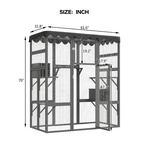 Wooden Wildcat Shelter Enclosure