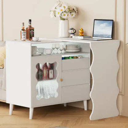 LED Modern Farmhouse Sideboard Buffet Cabinet