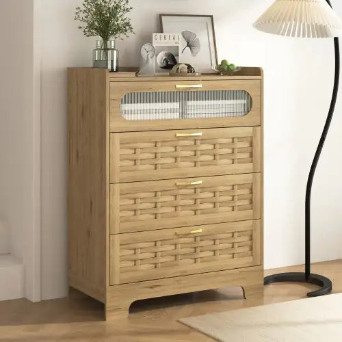 Cómoda de madera de 4 cajones
