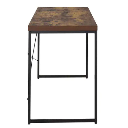 Weathered Oak & Black Writing Desk