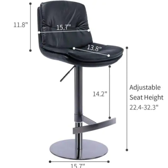 Sgabello da bar girevole e regolabile nero elegante