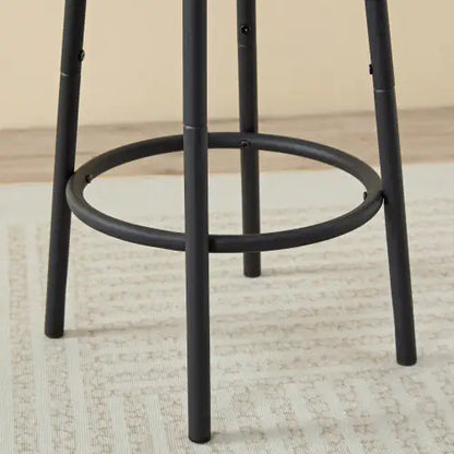 Three-Piece Round Dining Table Set with Storage & Upholstered Bar Chairs