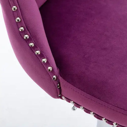 Purple Velvet Swivel Barstools - Set of 2