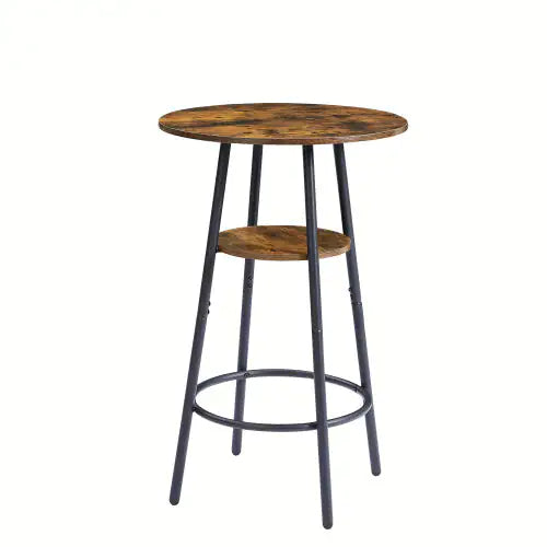 Round Bar Stool Set With Shelves