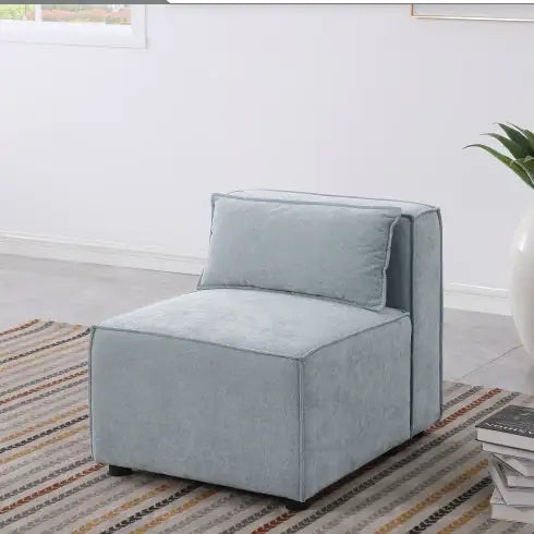 Soft Chenille Modular Sofa in Grayish Blue