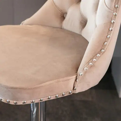 Swivel Velvet Barstools Adjusatble Seat - Set Of 2