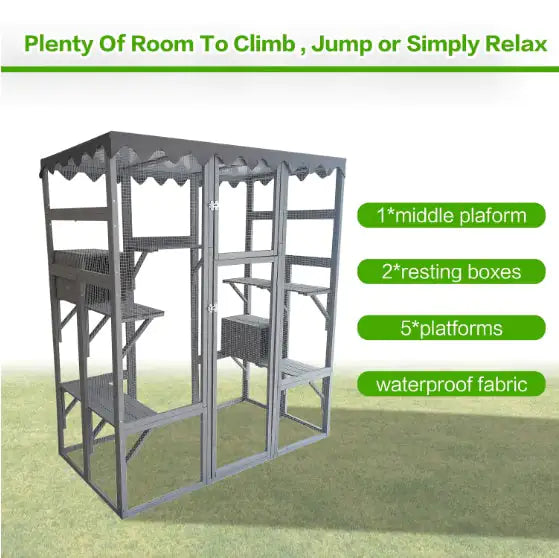 Wooden Wildcat Shelter Enclosure