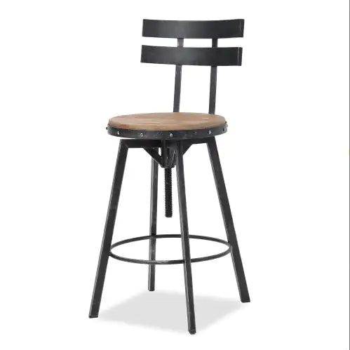 METAL CHAIR WITH WOODEN SEAT