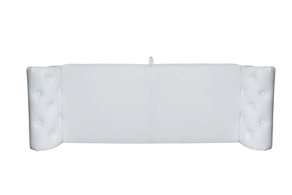 Pouf contenitore in pelle bianca
