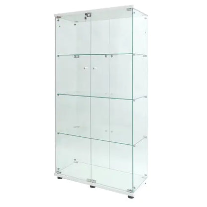 Vitrina de cristal con dos puertas y luces LED
