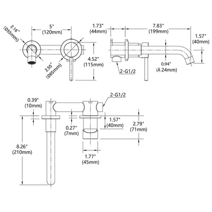 Wall Mount Faucet for Bathroom Sink or Bathtub