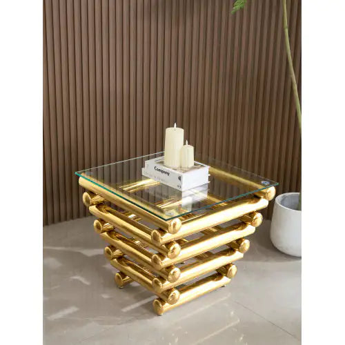 Square Modern Stainless Steel End Table