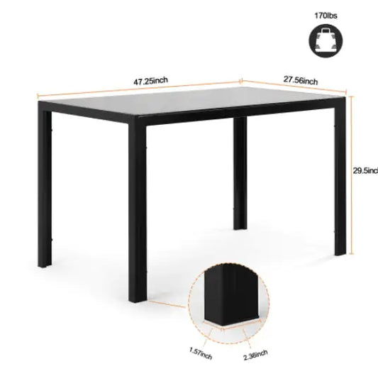 Black Glass Dining Table