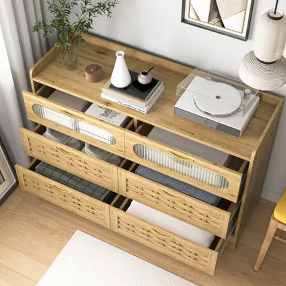 Wood 6-Drawer Dresser